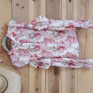 Floral garden party cold shoulder blouse